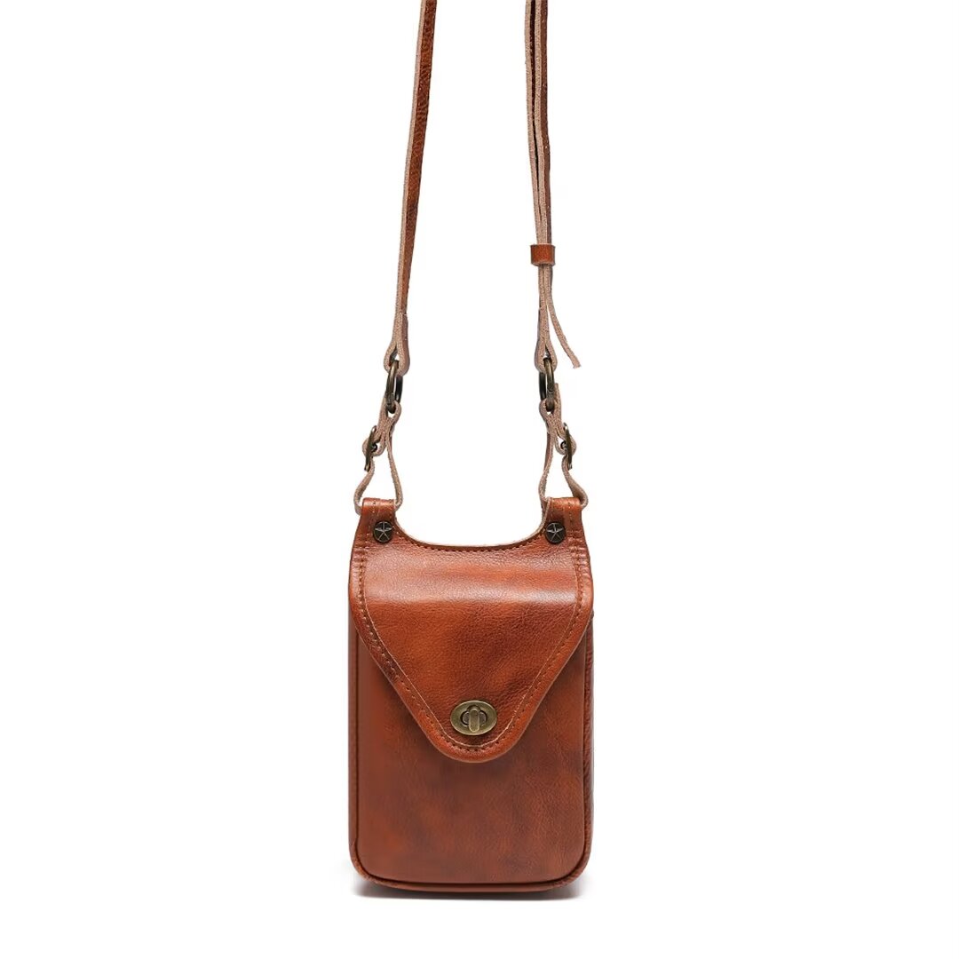 Refined Genuine Leather Bucket Bag