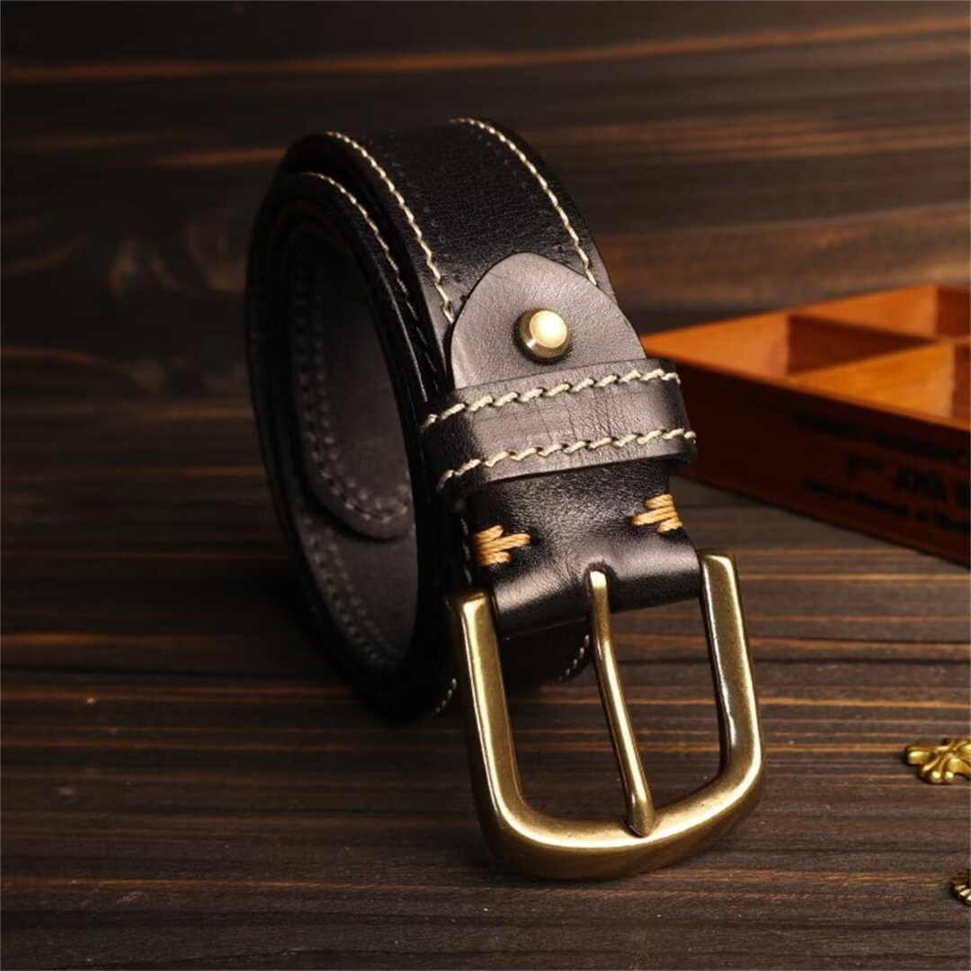 Luxury Cowskin Belt with Copper Clasp