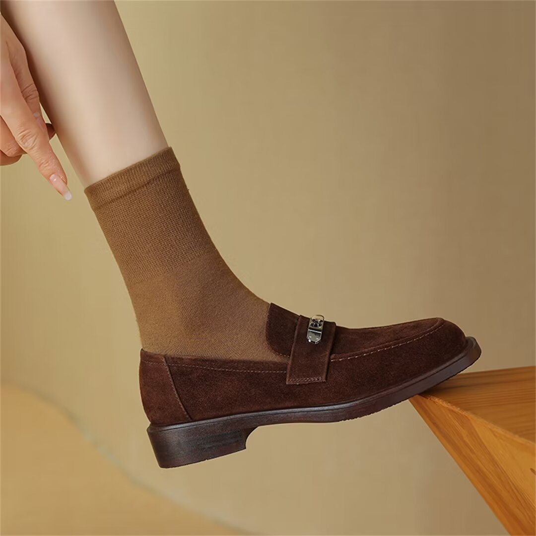 Elegant Flat Cow Leather Shoes