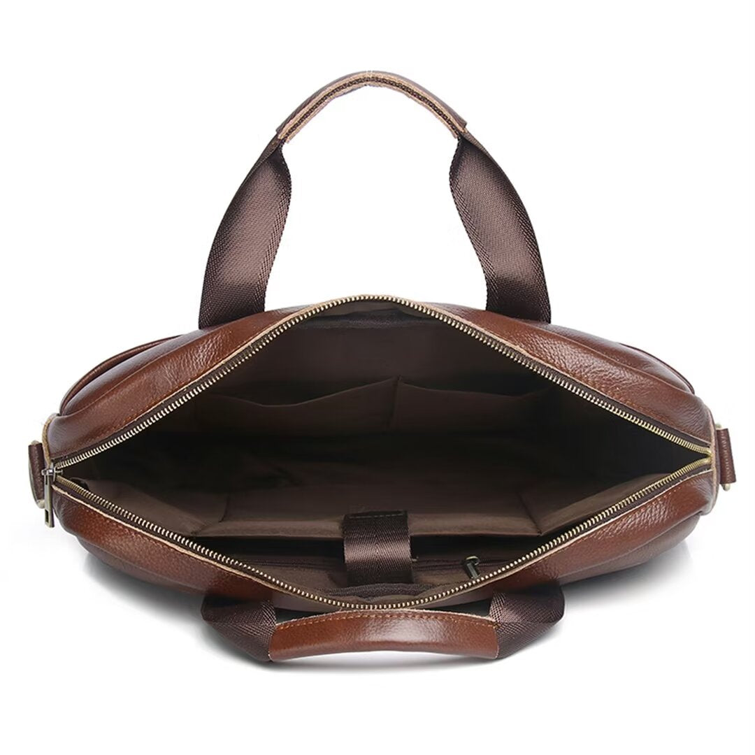 Executive Square Leather Satchel