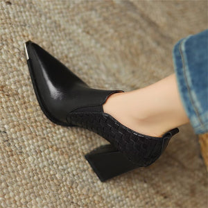 Sophisticated High Heel Cow Leather Pumps