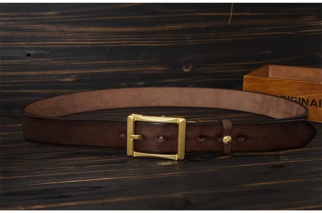 Artisan Copper Buckle Cowskin Belt