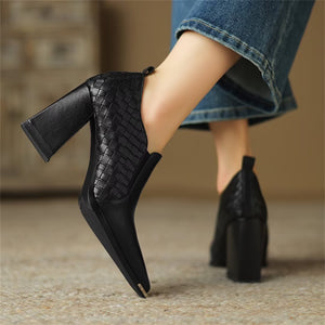 Sophisticated High Heel Cow Leather Pumps