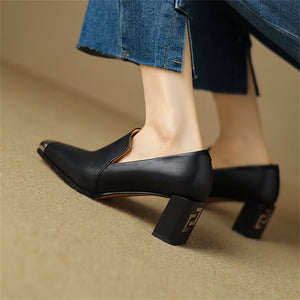 ModishElegance Square-Toe Women's Heels