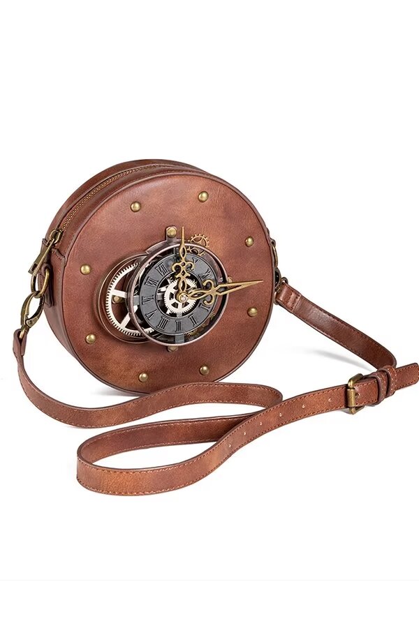 Exotic Round Leather Statement Bag