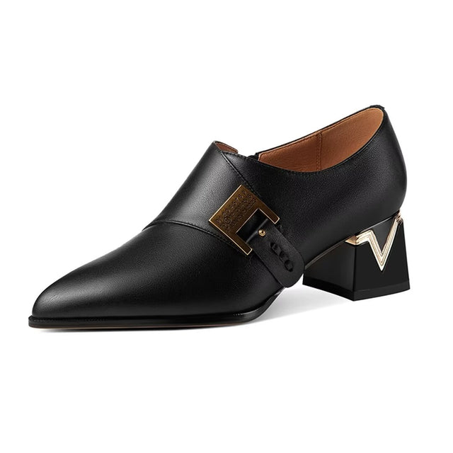 Pointed Toe Cow Leather Pumps