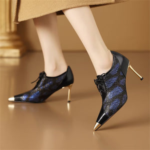 Modern Silhouette Cow Leather Heels