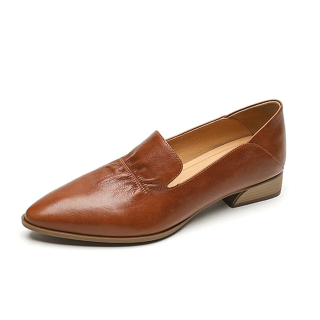 Pointed Grace Leather Flats