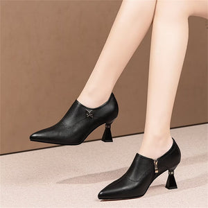 Sleek Leather Pointed Flats