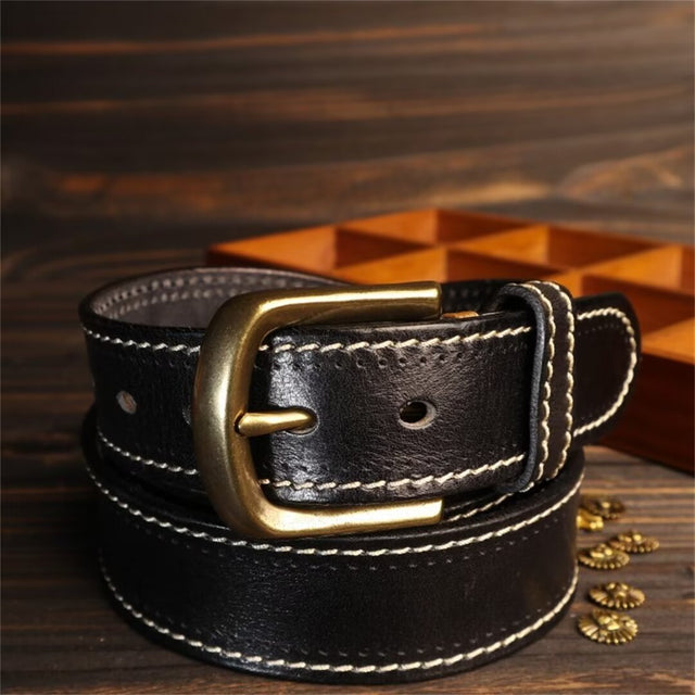 Luxury Cowskin Belt with Copper Clasp