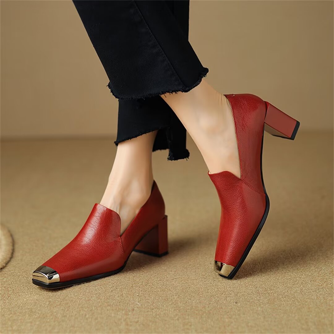 ModishElegance Square-Toe Women's Heels