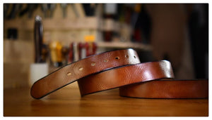 Elegant Cowskin Belt with Copper Finish