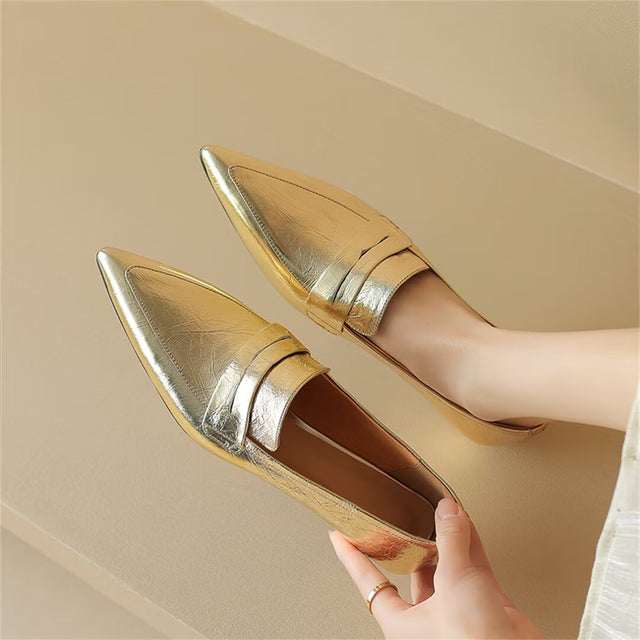 Pointed Toe Loafer Heels