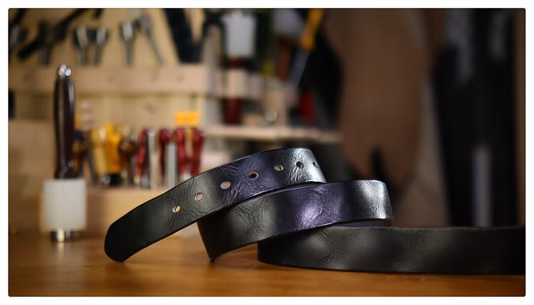 Elegant Cowskin Belt with Copper Finish