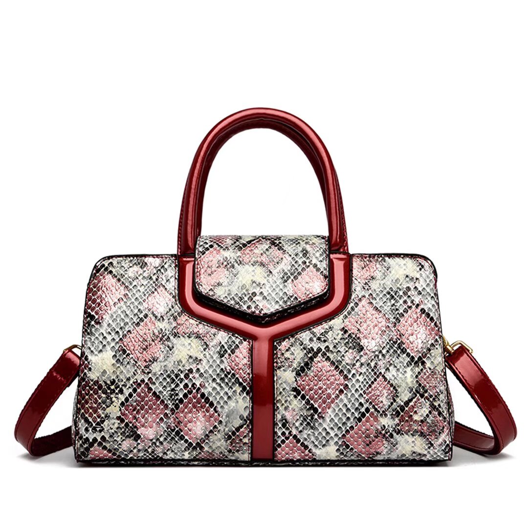 GlamTrend Alligator Pattern Handbag