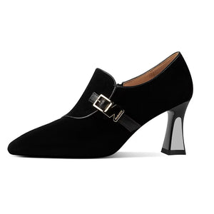 Pointed Precision Cow Leather Pumps