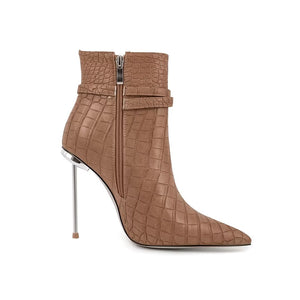 Sky-High Elegance PU Ankle Boots