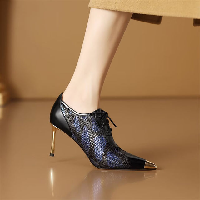 Modern Silhouette Cow Leather Heels