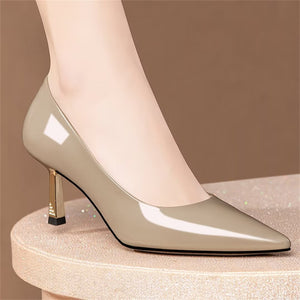 Sleek Silhouette Cow Leather Heels