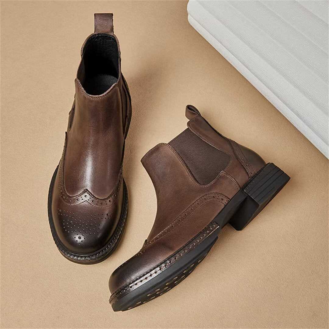 SleekElegance Men's Slip-On Boots