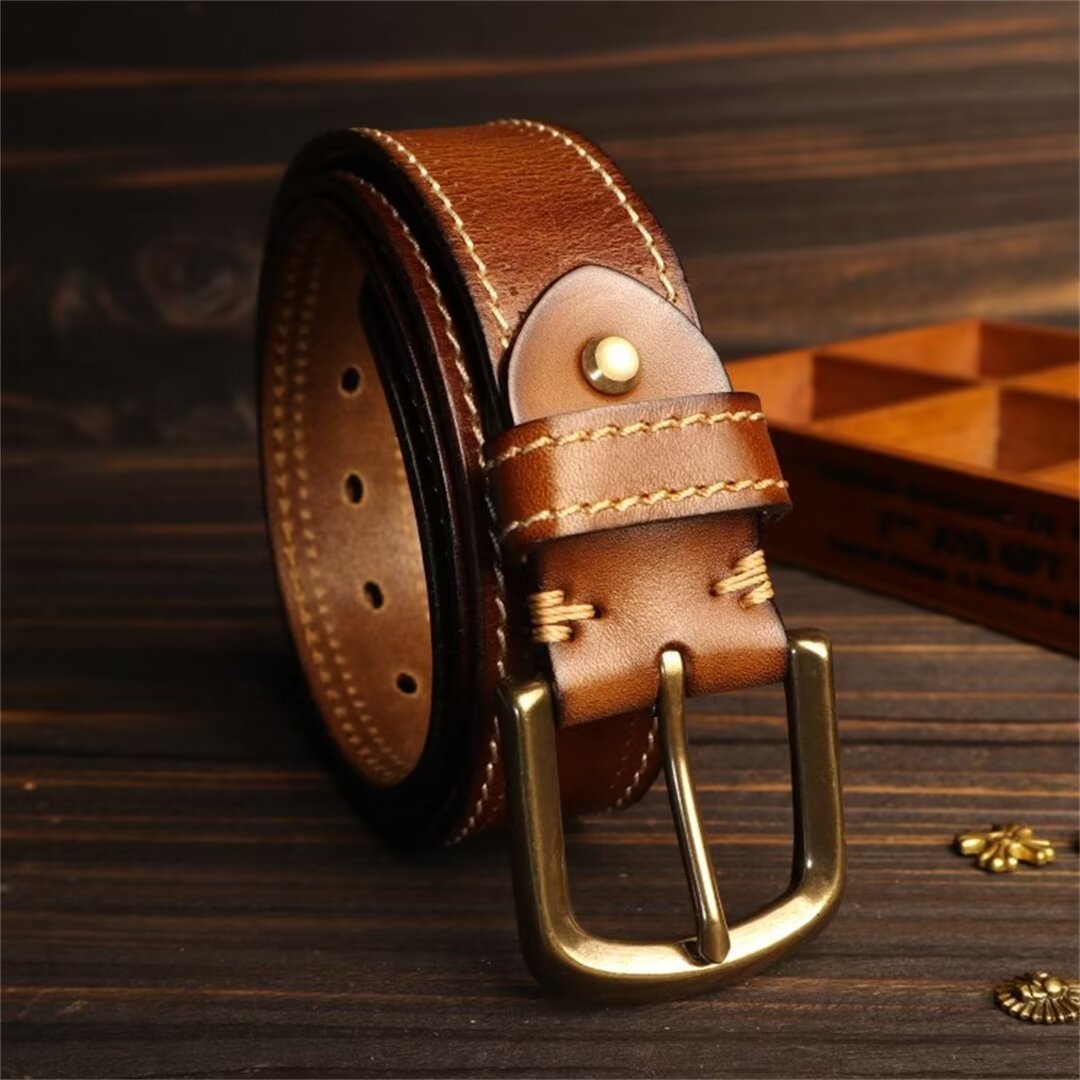 Luxury Cowskin Belt with Copper Clasp