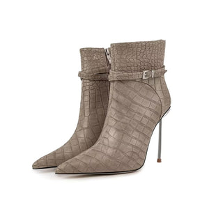 Sky-High Elegance PU Ankle Boots