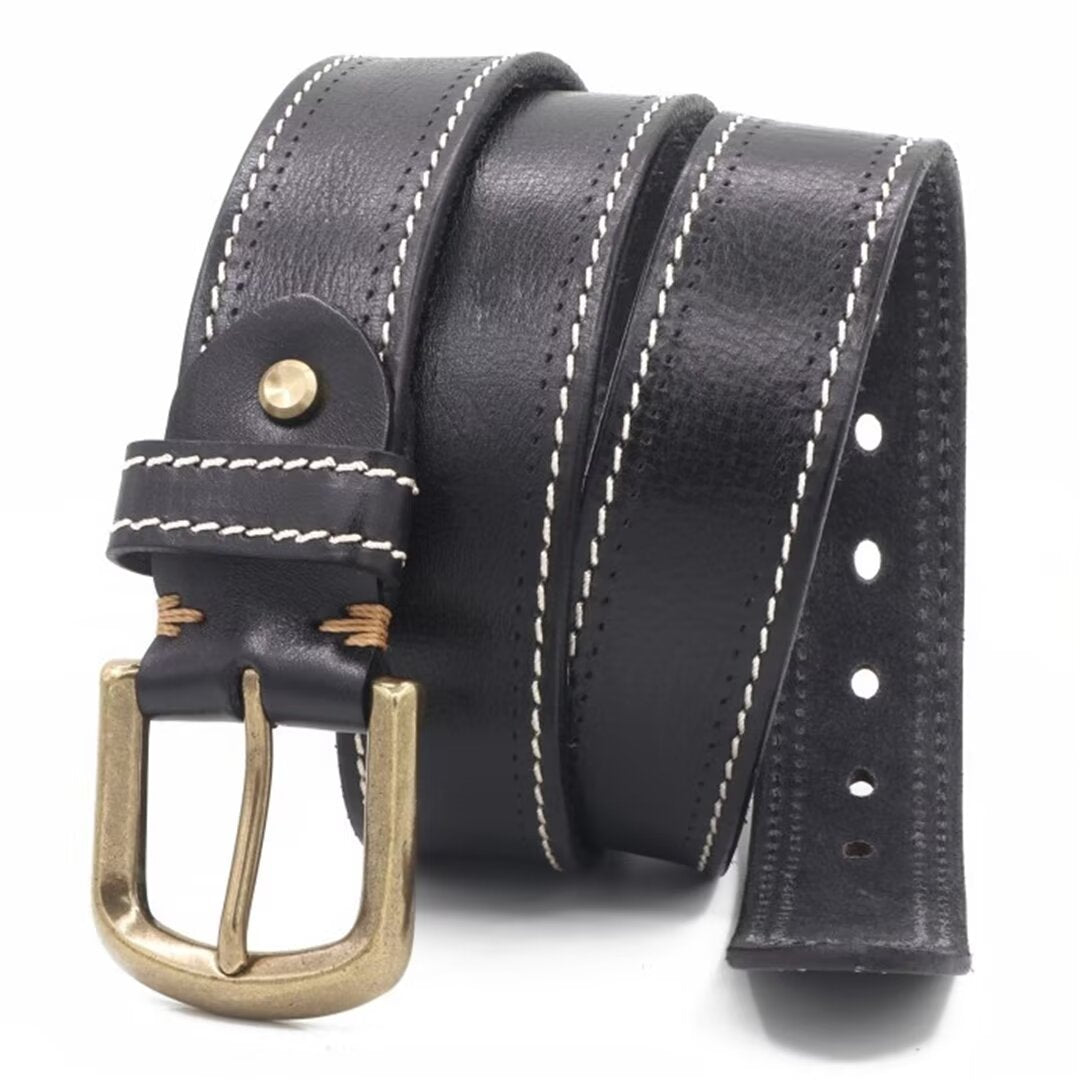 Luxury Cowskin Belt with Copper Clasp