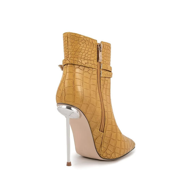 Sky-High Elegance PU Ankle Boots