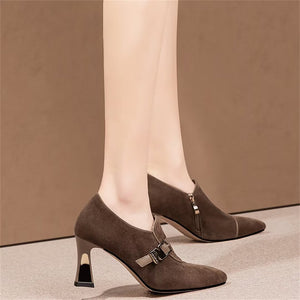 Pointed Precision Cow Leather Pumps