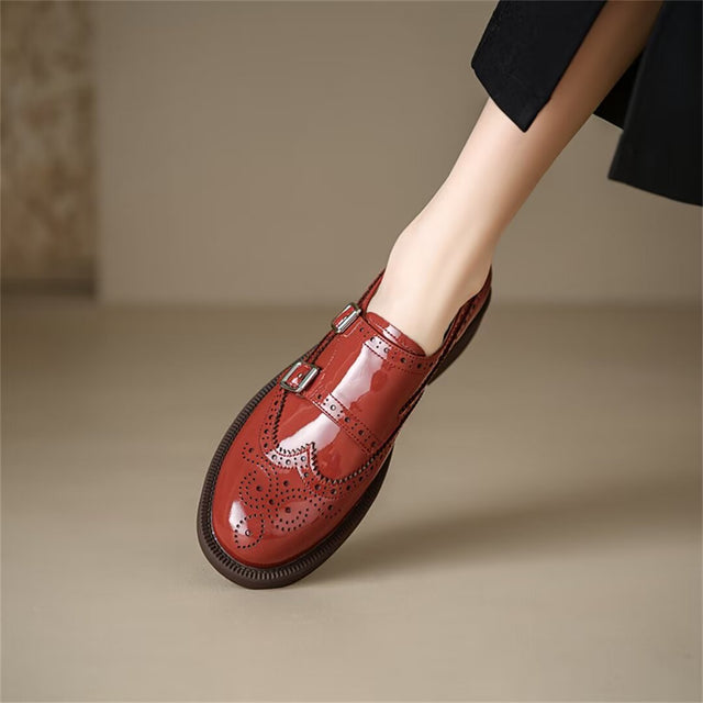 RetroChic Women's Leather Brogue Heels