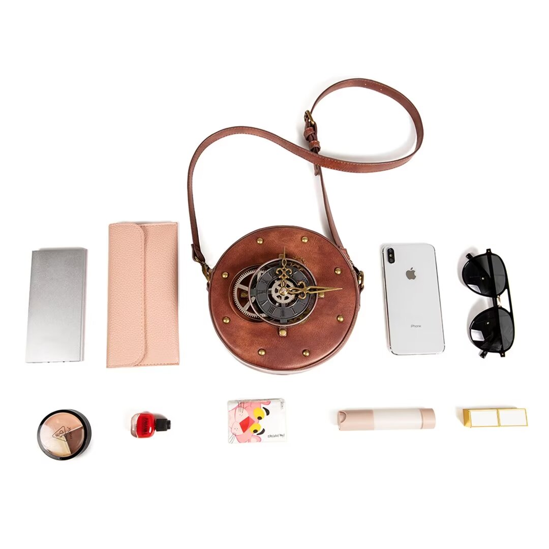 Exotic Round Leather Statement Bag