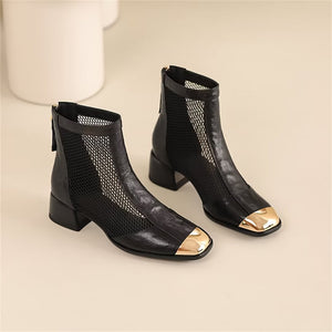 PetiteElegance Zipper Cow Heels