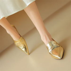 Pointed Toe Loafer Heels