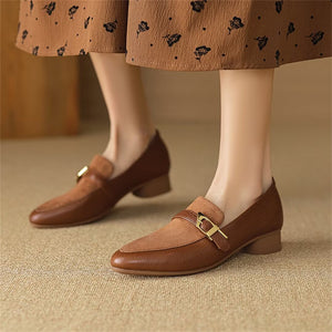 Sleek Elegance Cow Leather Flats