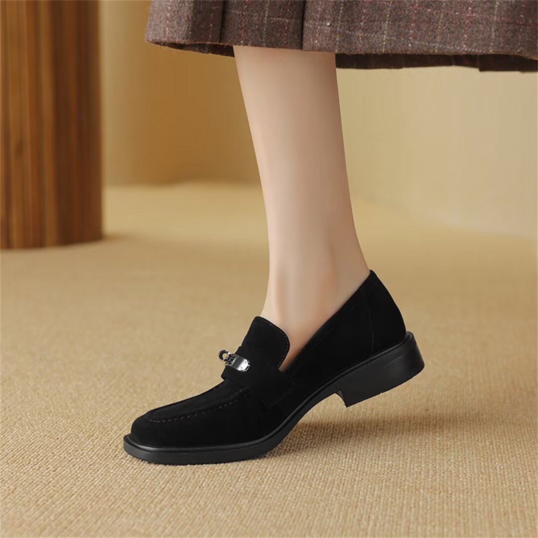 Elegant Flat Cow Leather Shoes