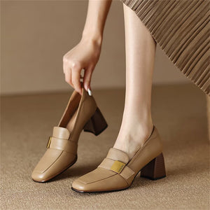 Chic Leather Square Flats