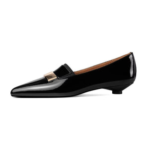 Regal Pointed Thick Heel Pumps