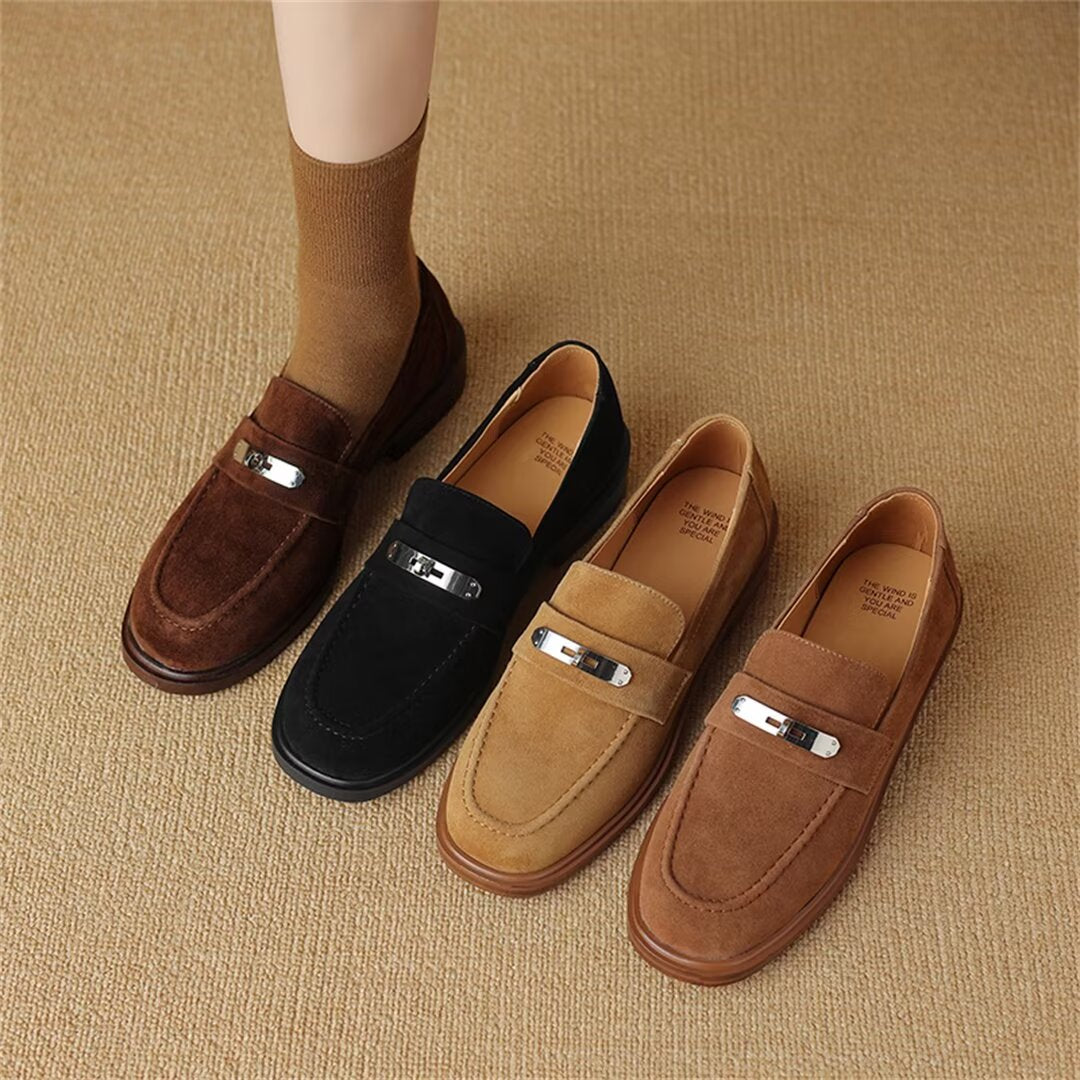 Elegant Flat Cow Leather Shoes