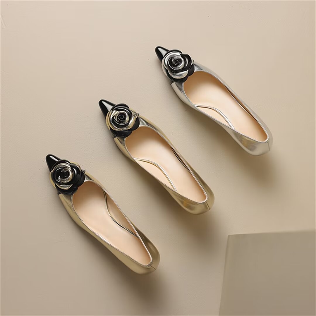 Slip-On Cow Leather Pumps