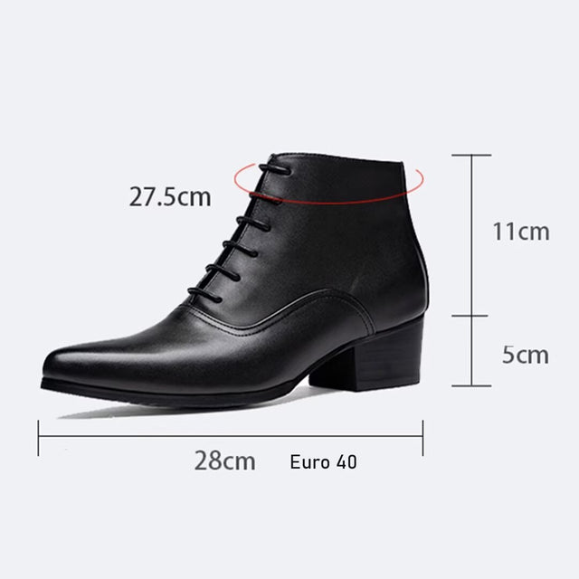 SharpElegance Pointed Lace-Up Boots