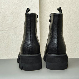 UrbanCow Leather Round-Toe Ankle Boots
