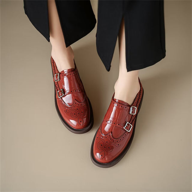 RetroChic Women's Leather Brogue Heels