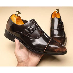 Refined Elegance Pointed Toe Monkstrap Dress Shoes