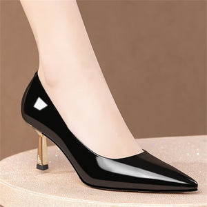 Sleek Silhouette Cow Leather Heels