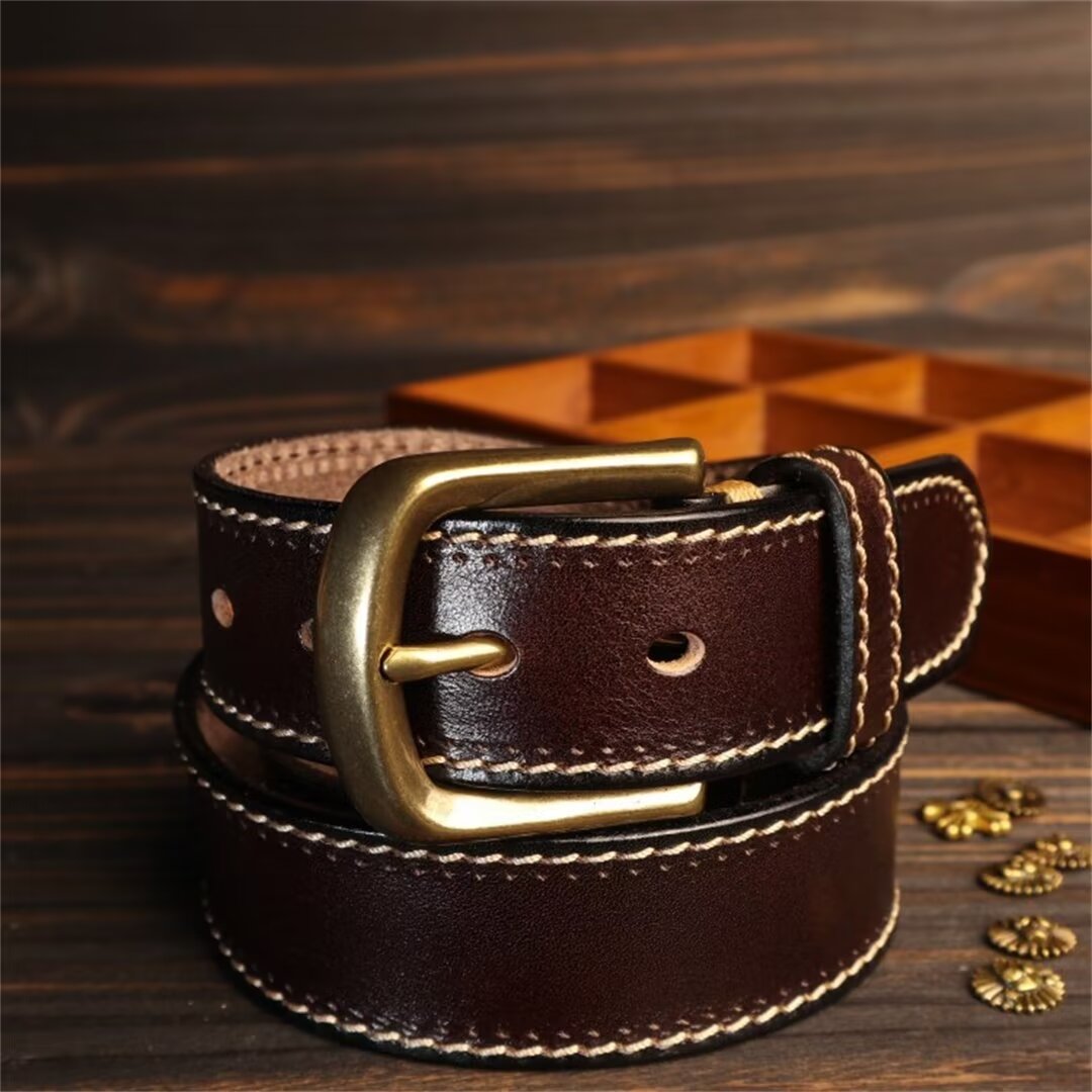 Luxury Cowskin Belt with Copper Clasp