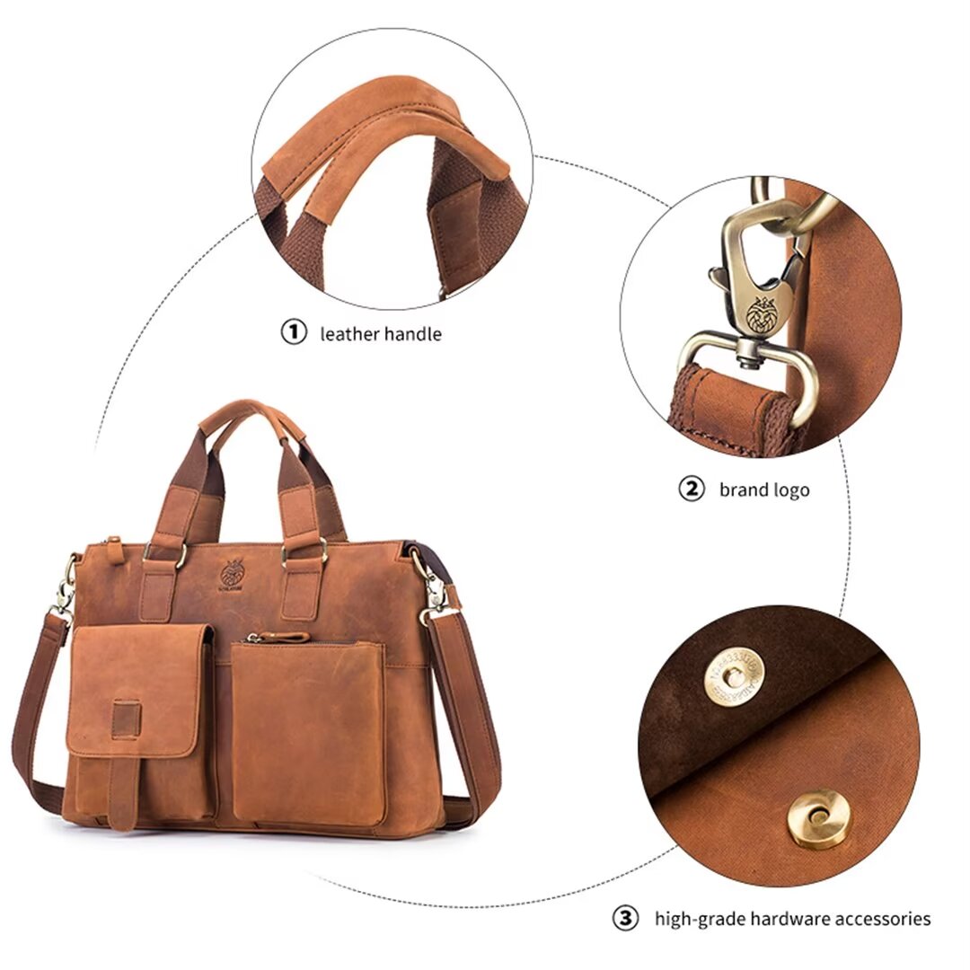 Distinguished Square Leather Holdall