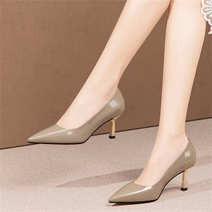 Sleek Silhouette Cow Leather Heels