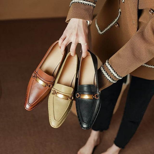 Refined Cow Leather Pointed Toe Pumps