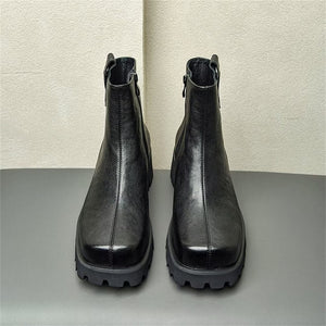 UrbanCow Leather Round-Toe Ankle Boots