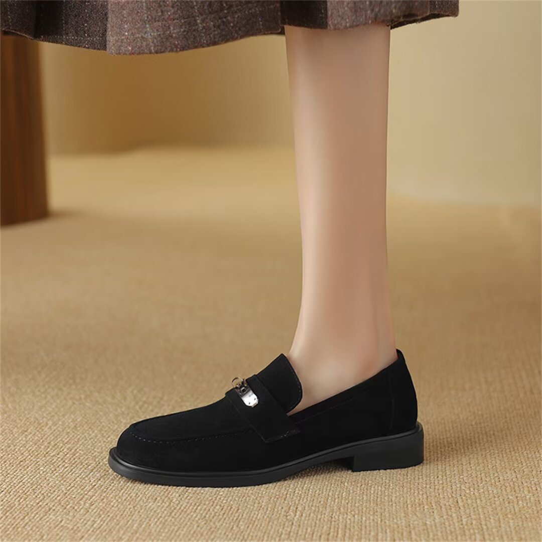 Elegant Flat Cow Leather Shoes